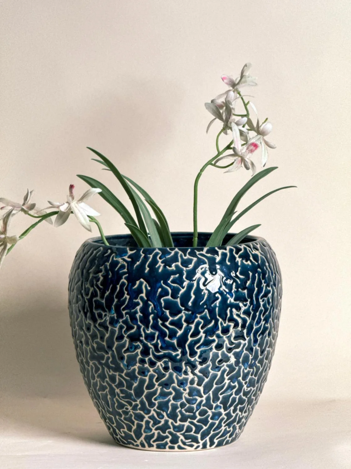 Classic Ceramic Planter — 9" Dia × 9" Height