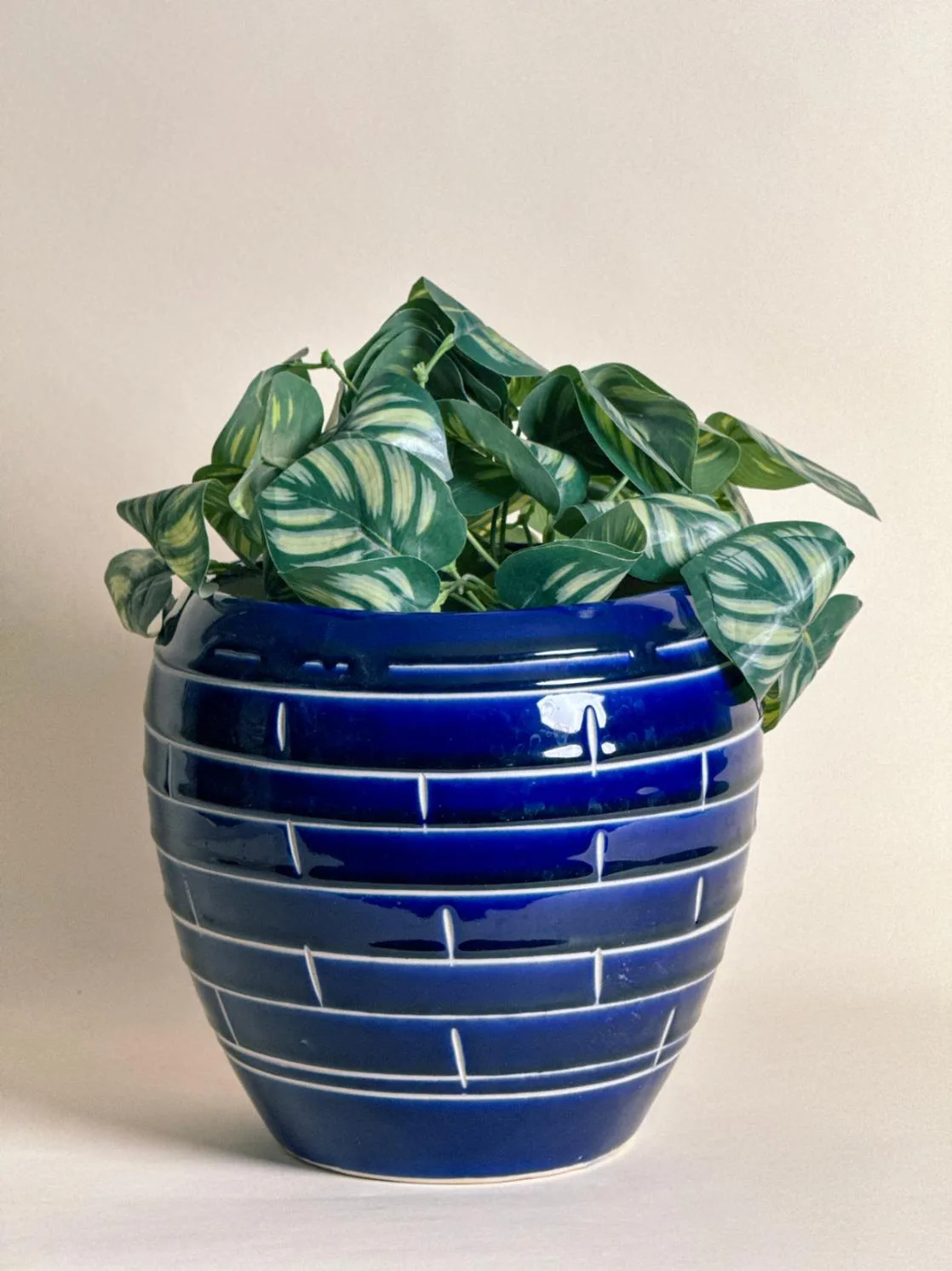 Classic Ceramic Planter — 9" Dia × 9" Height