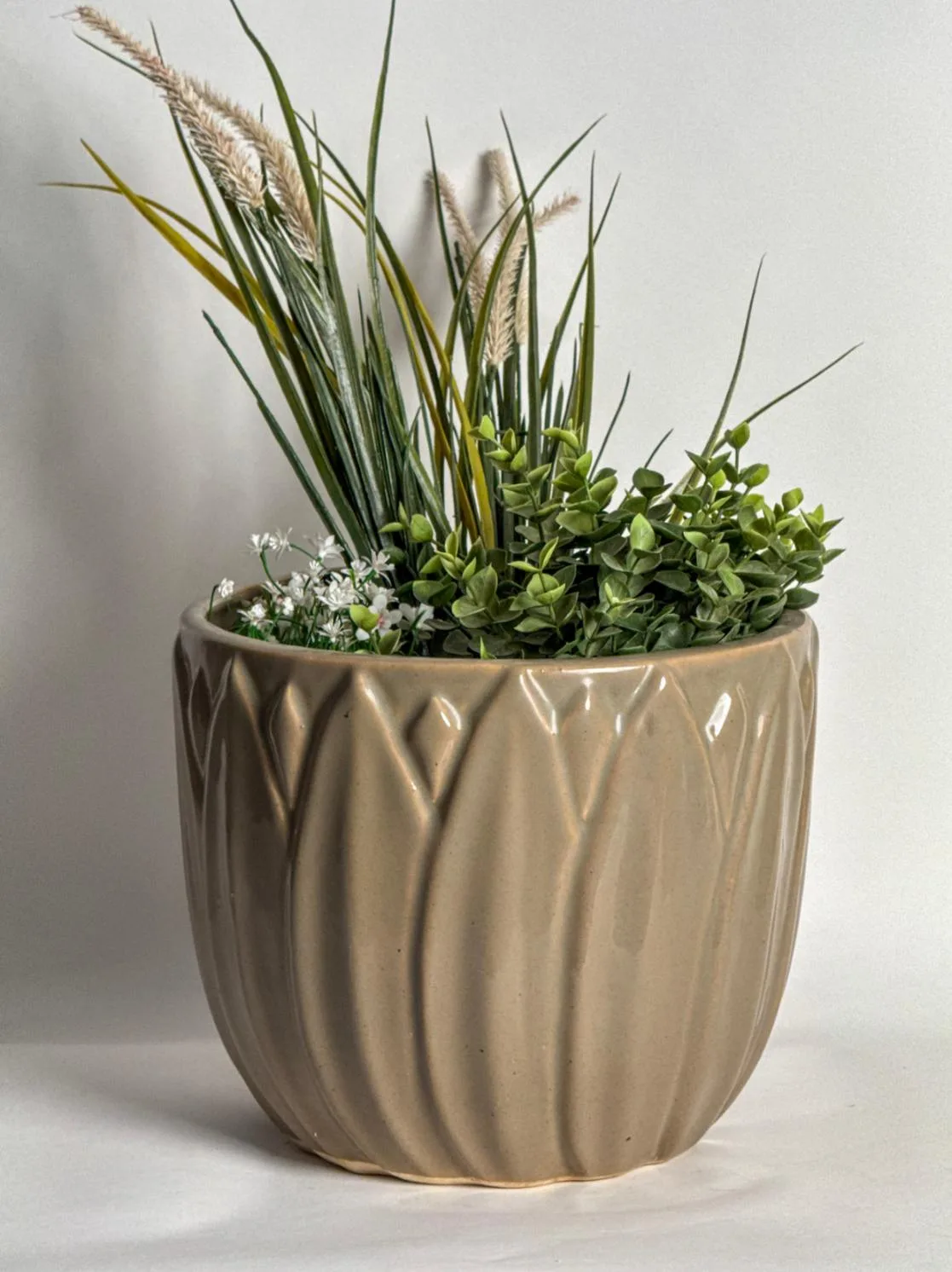 Classic Ceramic Planter — 10" Dia × 9" Height — Primary View