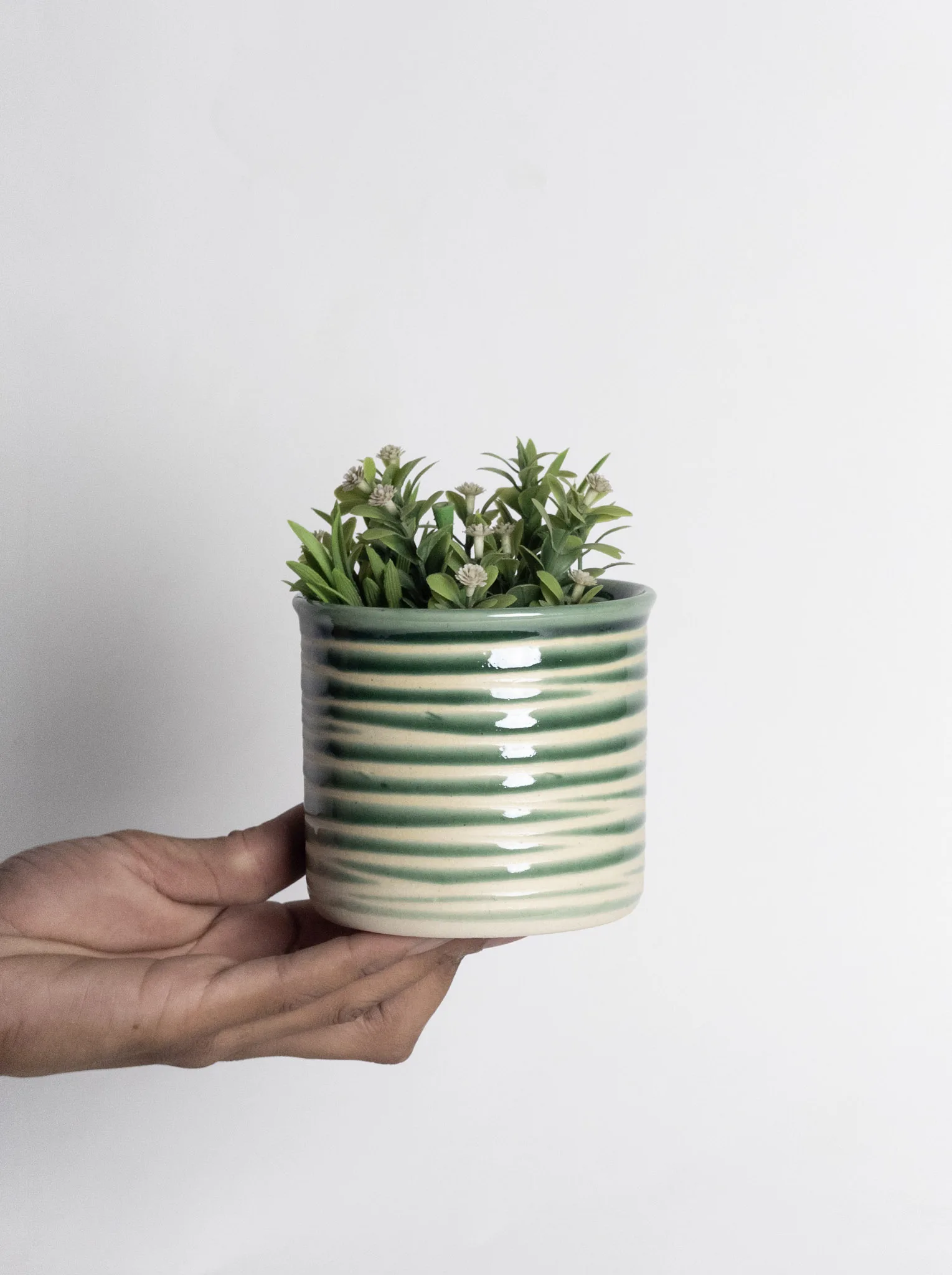 Classic Ceramic Planter — 10" Dia × 9.5" Height — Primary View