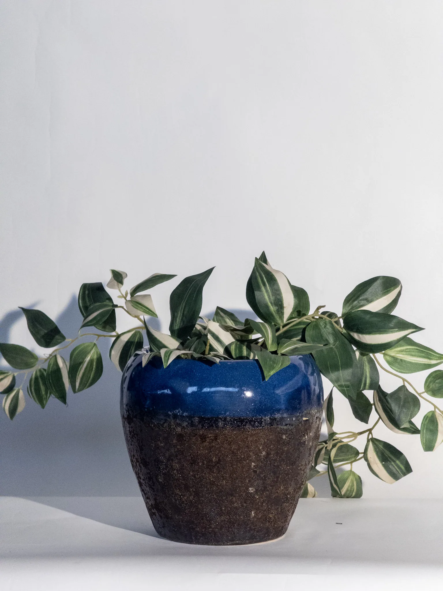 Classic Ceramic Planter — 8" Dia × 17.5" Height