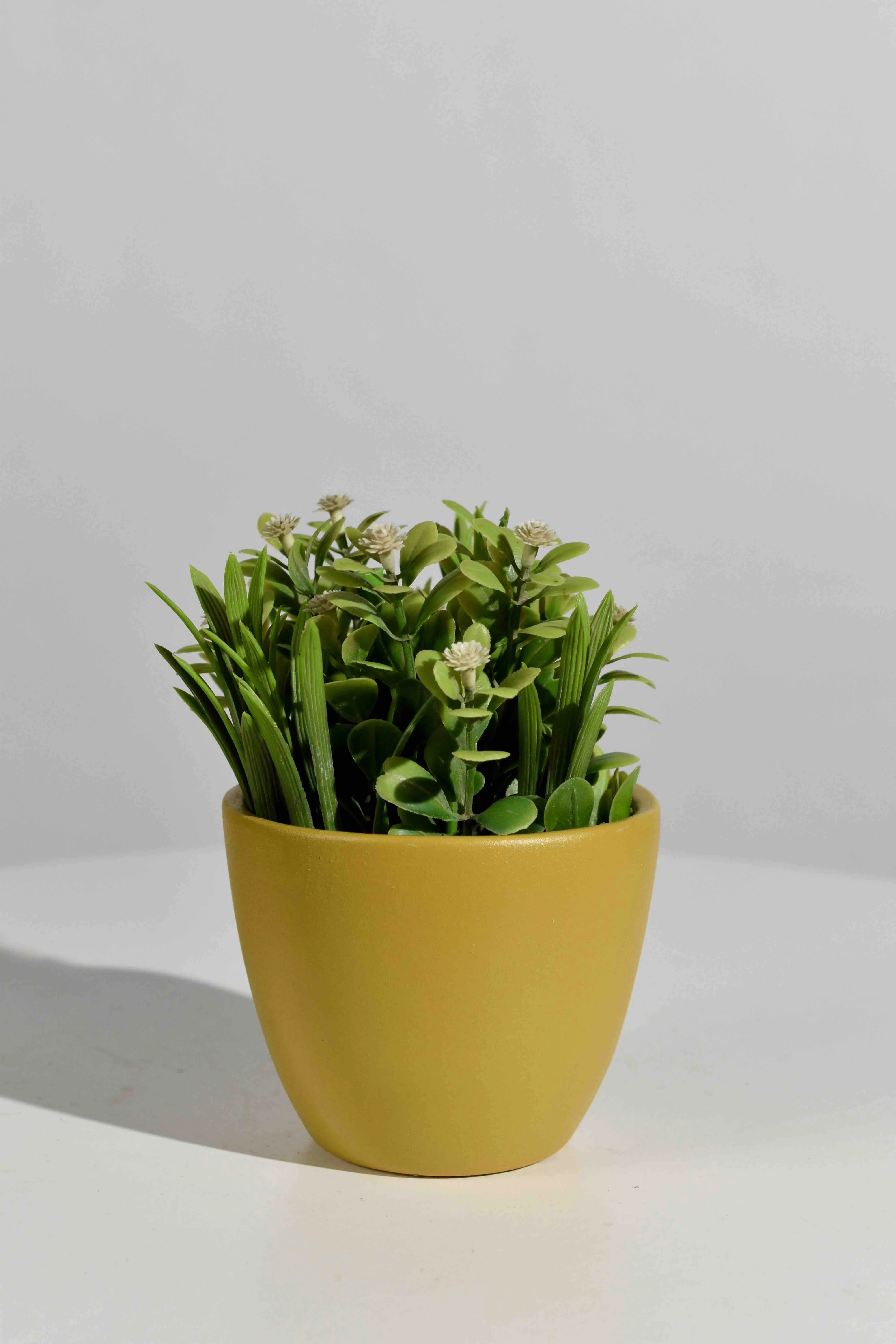 Classic Ceramic Planter — 4" Dia × 4" Height — Primary View
