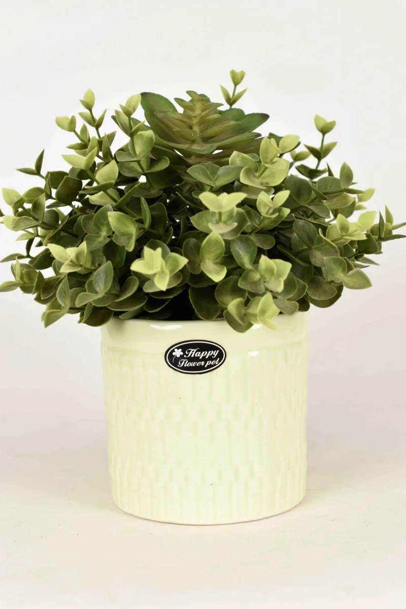 Classic Ceramic Planter — 8" Dia × 7.5" Height — Primary View