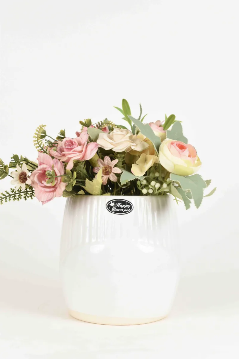 Classic Ceramic Planter — 8" Dia × 7" Height — Primary View