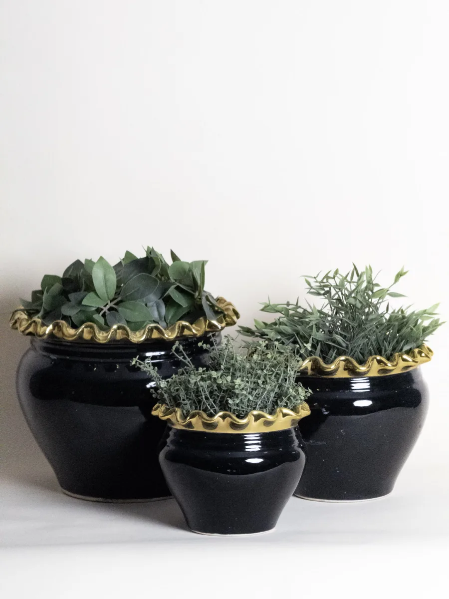 Classic Ceramic Planter — 12" Dia × 3.5" Height — Primary View
