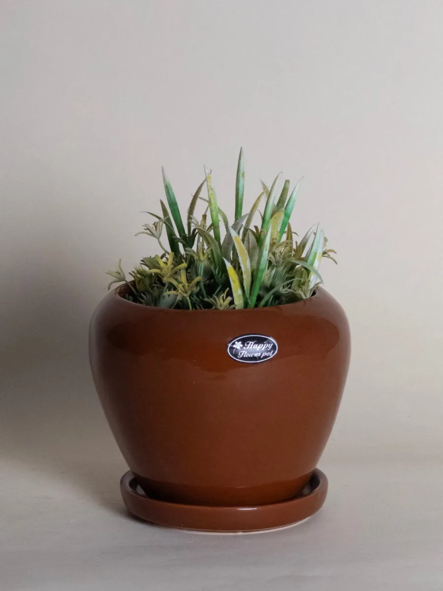Classic Ceramic Planter — 5" Dia × 9" Height — Primary View
