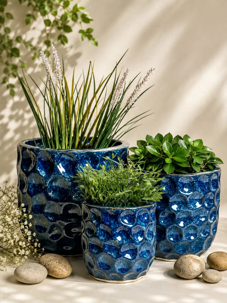Classic Ceramic Planter — 12" Dia × 4" Height — Primary View
