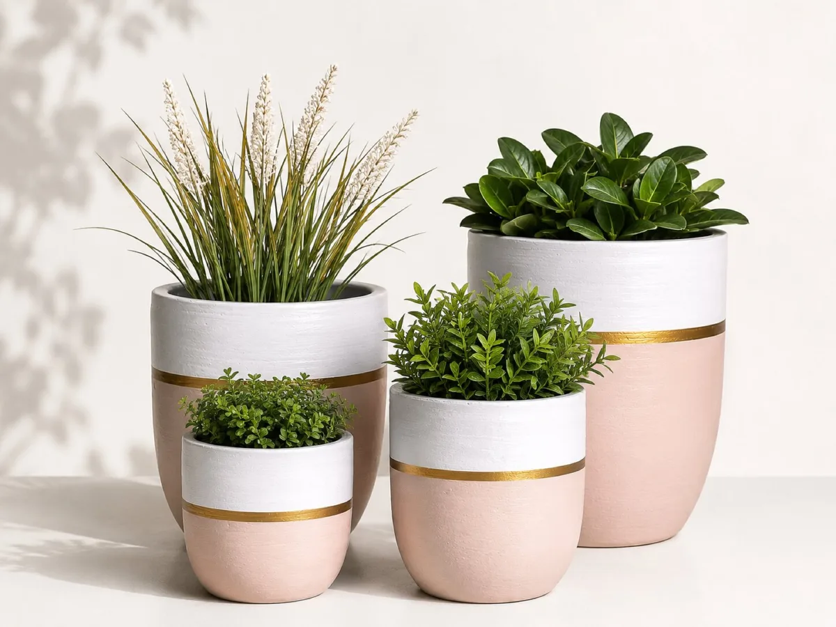 Classic Ceramic Planter — 9" Dia × 3.5" Height — Primary View