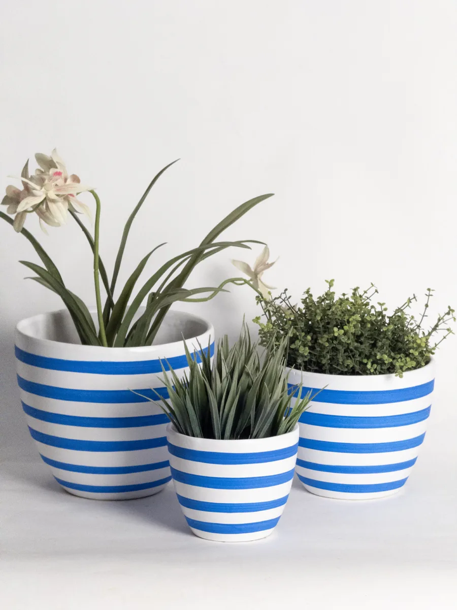 Classic Ceramic Planter — 8" Dia × 3.5" Height — Primary View