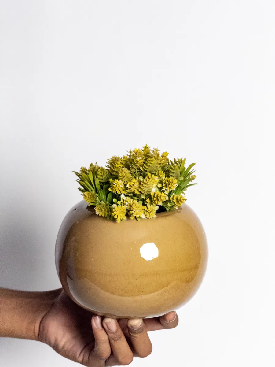 Classic Ceramic Planter — 6" Dia × 5.5" Height — Primary View