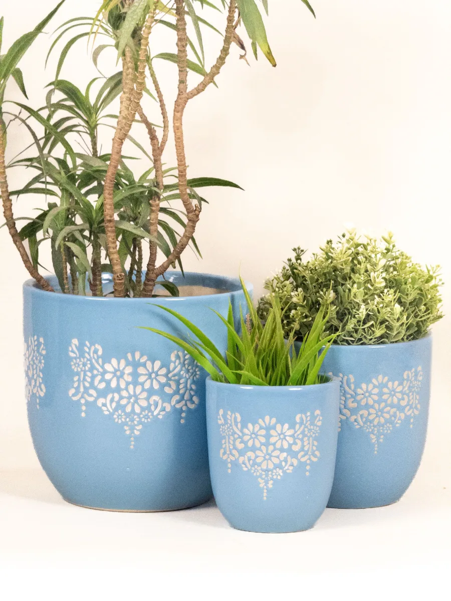 Classic Ceramic Planter Set of 3 (3" Dia) — Primary View