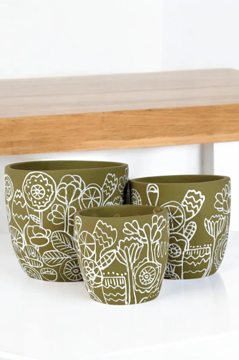 Classic Ceramic Planter Set of 3 (3" Dia) — Primary View