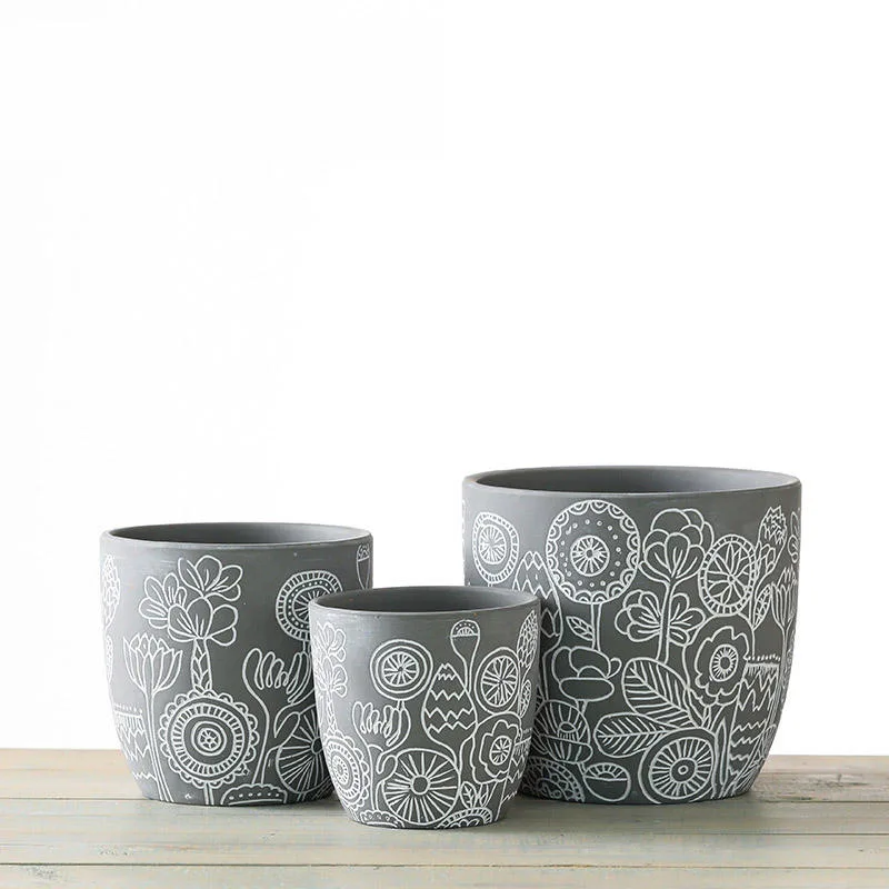 Classic Ceramic Planter Set of 3 (3" Dia) — Primary View