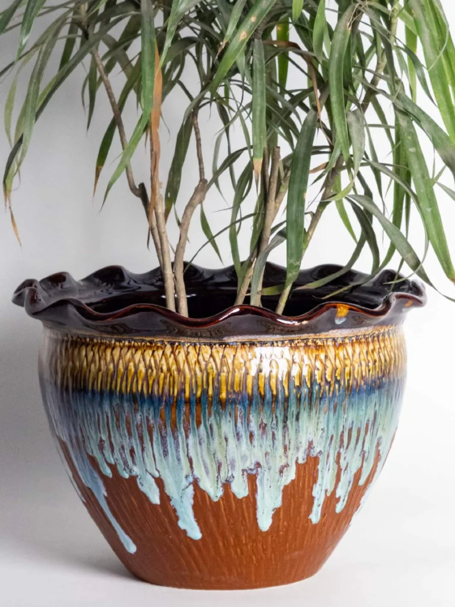 Classic Ceramic Planter — 8" Dia × 9.5" Height — Primary View
