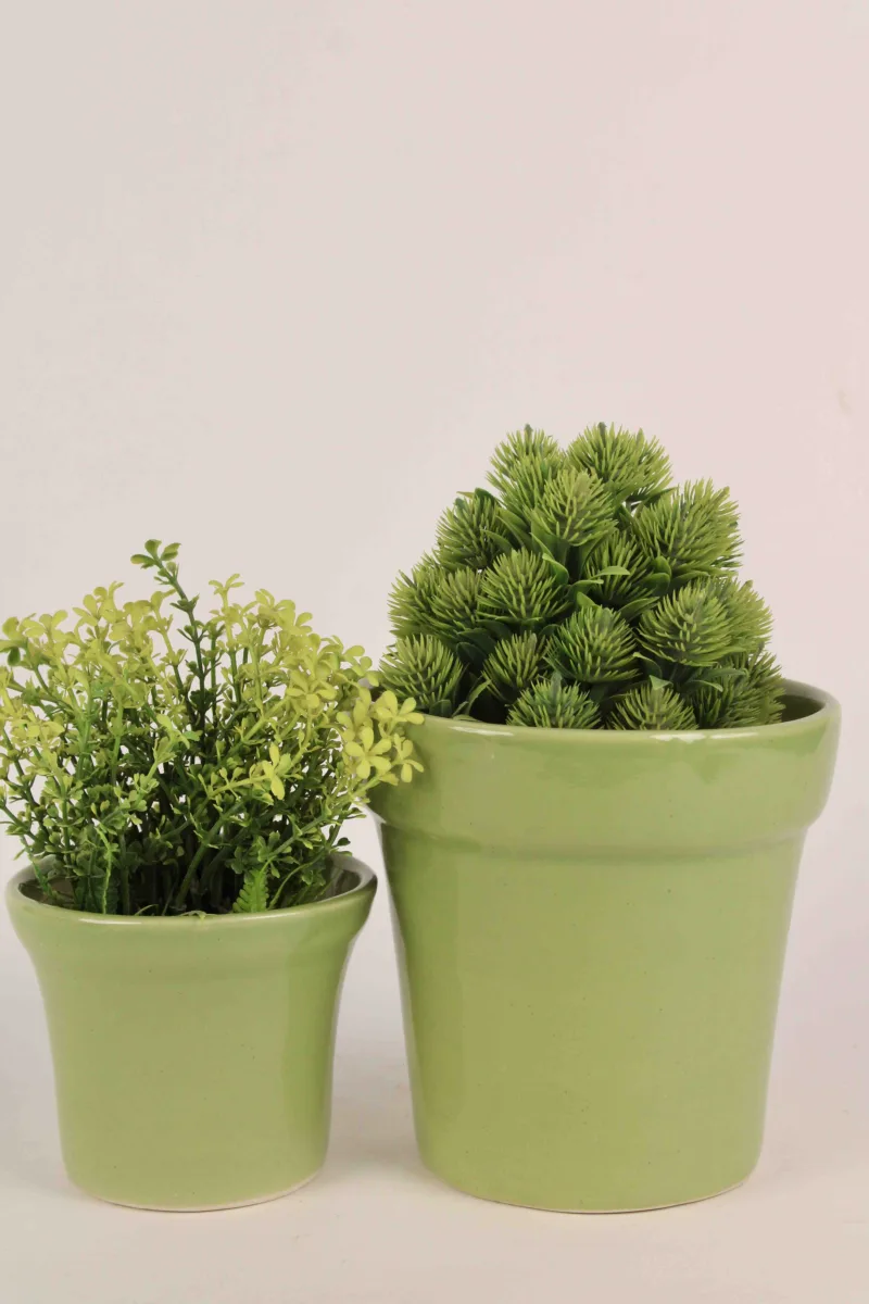 Classic Ceramic Planter — 3" Dia × 3" Height — Primary View
