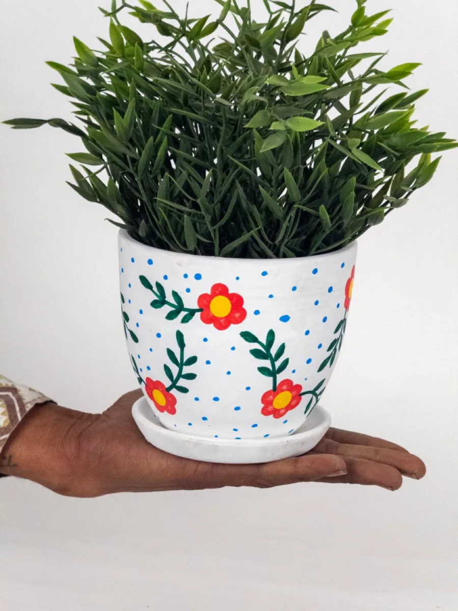 Classic Ceramic Planter — 7" Dia × 8" Height — Primary View