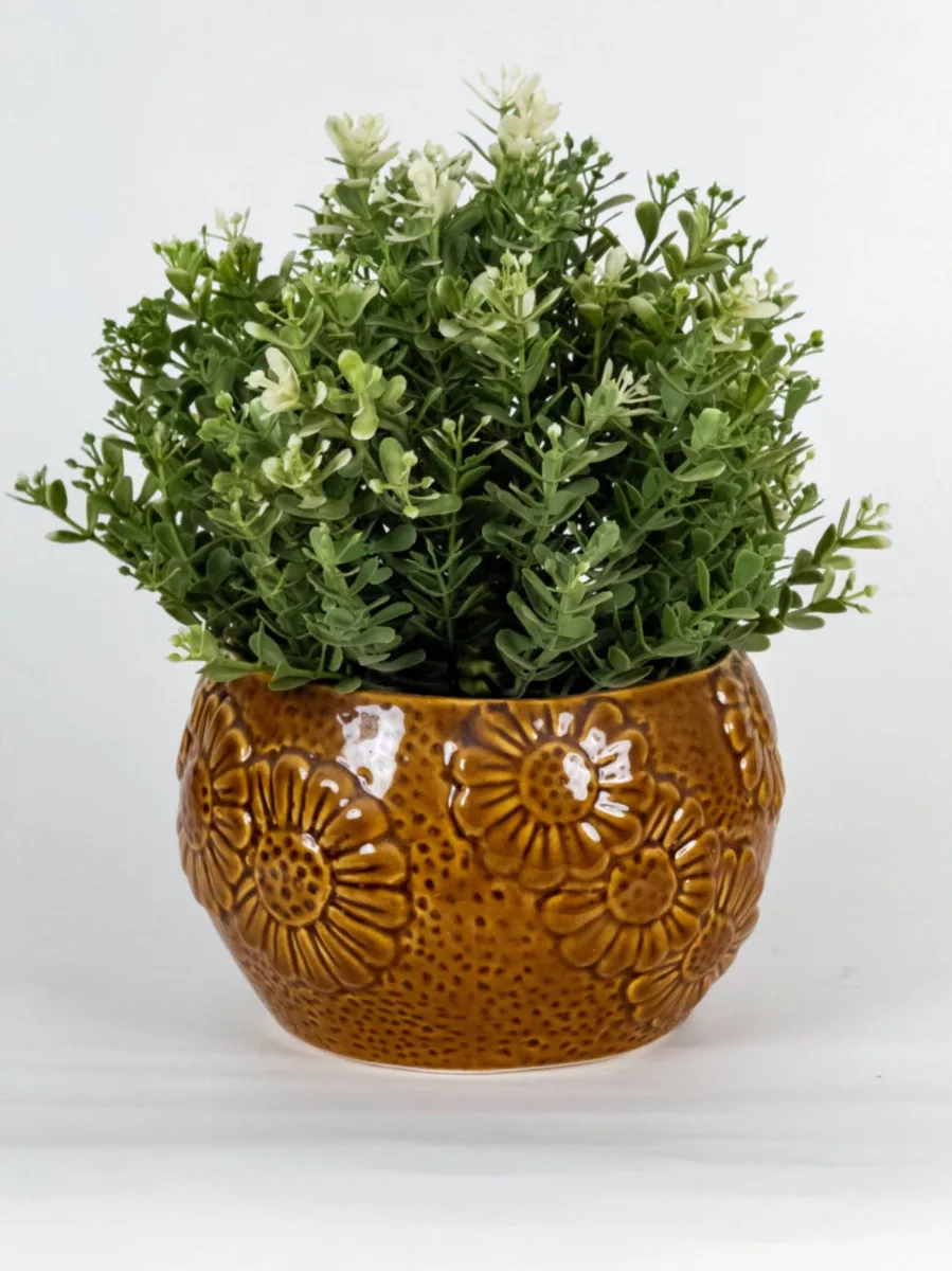 Classic Ceramic Planter — 4" Dia × 3" Height — Primary View