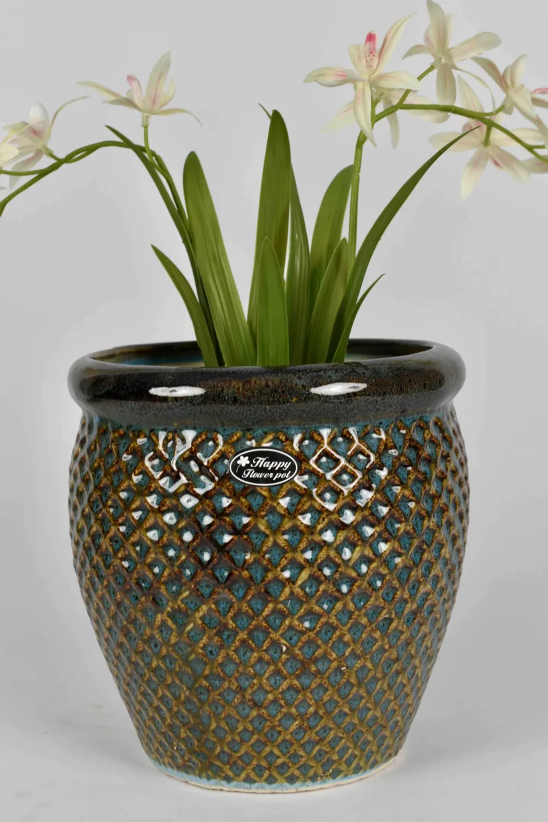 Classic Ceramic Planter — 8" Dia × 7" Height — Primary View