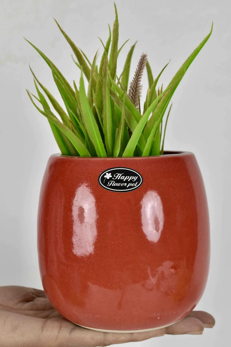Classic Ceramic Planter — 8" Dia × 7.5" Height — Primary View