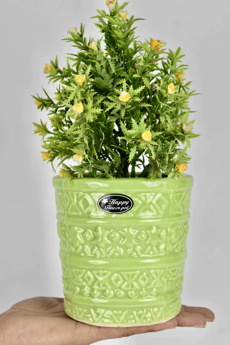 Classic Ceramic Planter — 4" Dia × 4" Height — Primary View