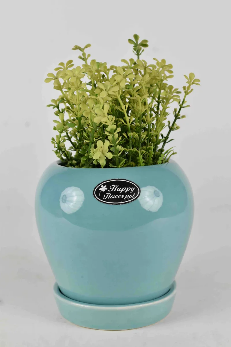 Classic Ceramic Planter — 4" Dia × 4" Height — Primary View