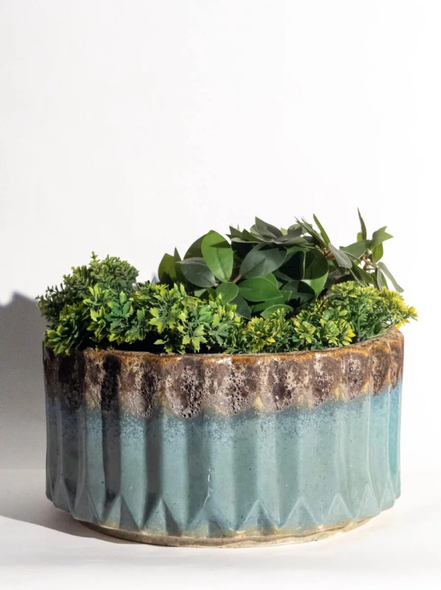 Classic Ceramic Planter — 9" Dia × 7" Height — Primary View