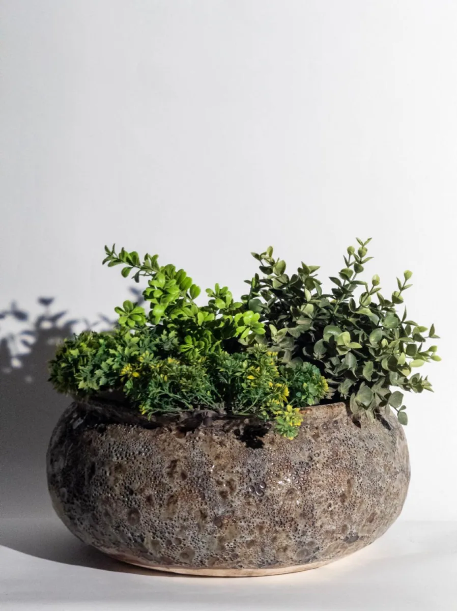 Classic Ceramic Planter — 8" Dia × 13" Height — Primary View