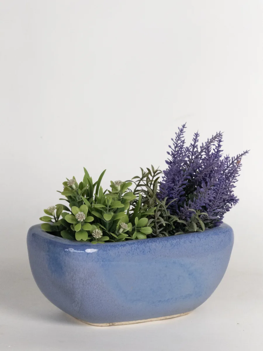 Classic Ceramic Planter — 8" Dia × 2.5" Height — Primary View