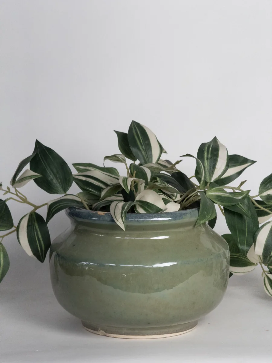 Classic Ceramic Planter — 9" Dia × 3" Height — Primary View