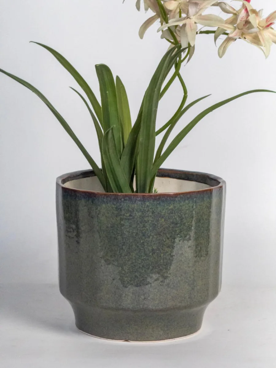Classic Ceramic Planter — 9" Dia × 6" Height — Primary View