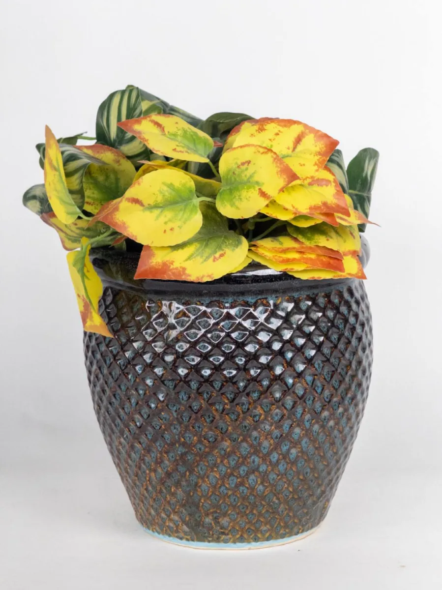 Classic Ceramic Planter — 10" Dia × 4" Height — Primary View