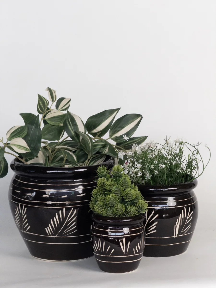 Classic Ceramic Planter — 8" Dia × 6.5" Height — Primary View