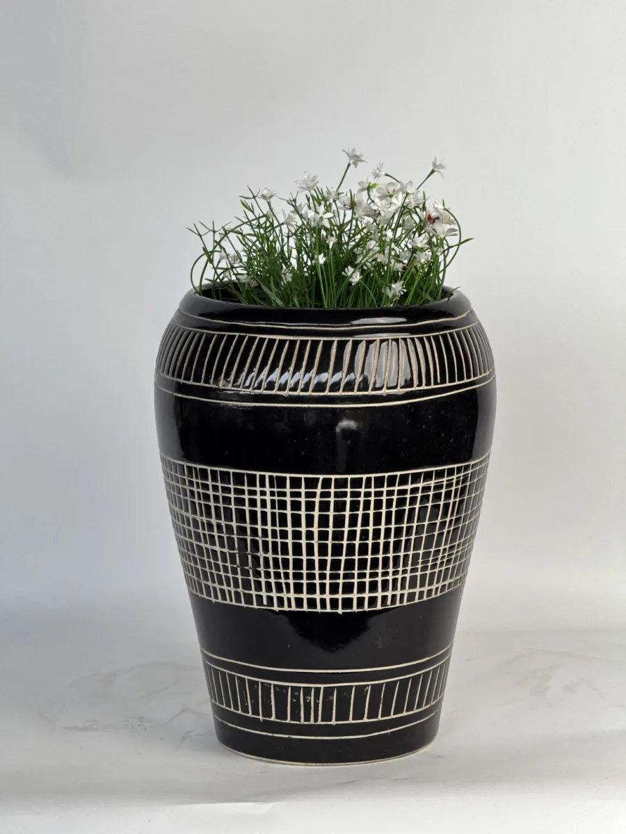 Classic Ceramic Planter — 6" Dia × 9" Height — Primary View