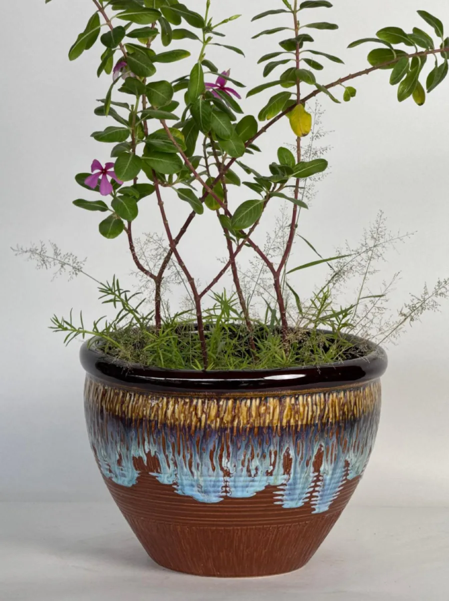 Classic Ceramic Planter — 7" Dia × 13.5" Height — Primary View