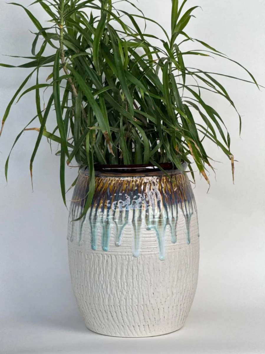 Classic Ceramic Planter — 8" Dia × 12" Height — Primary View
