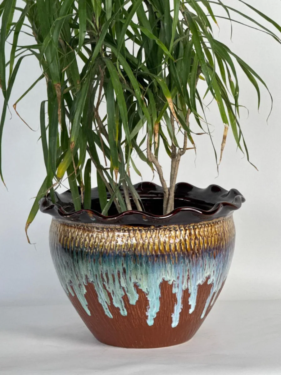 Classic Ceramic Planter — 7" Dia × 13.5" Height — Primary View