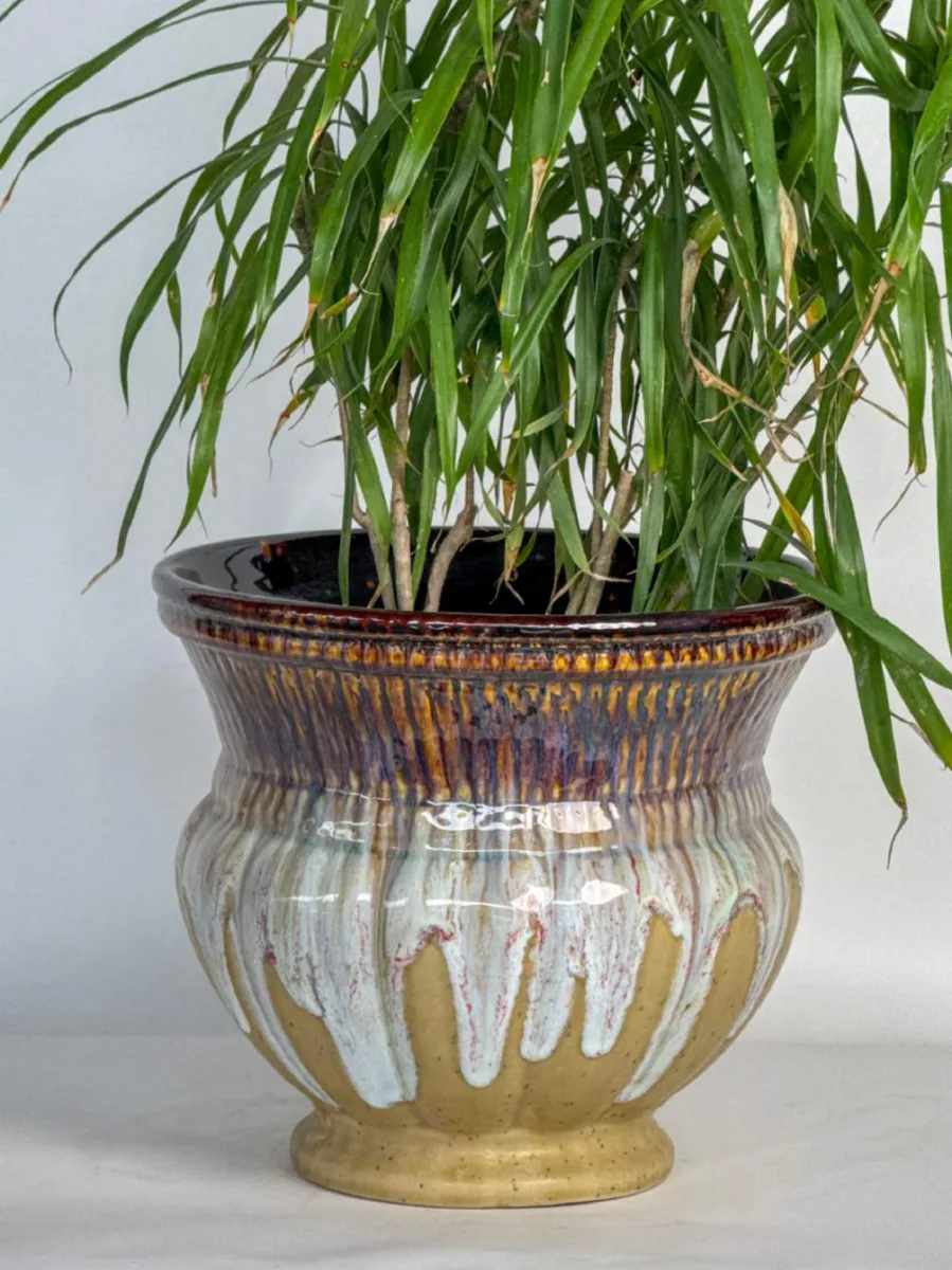 Classic Ceramic Planter — 10" Dia × 14" Height — Primary View