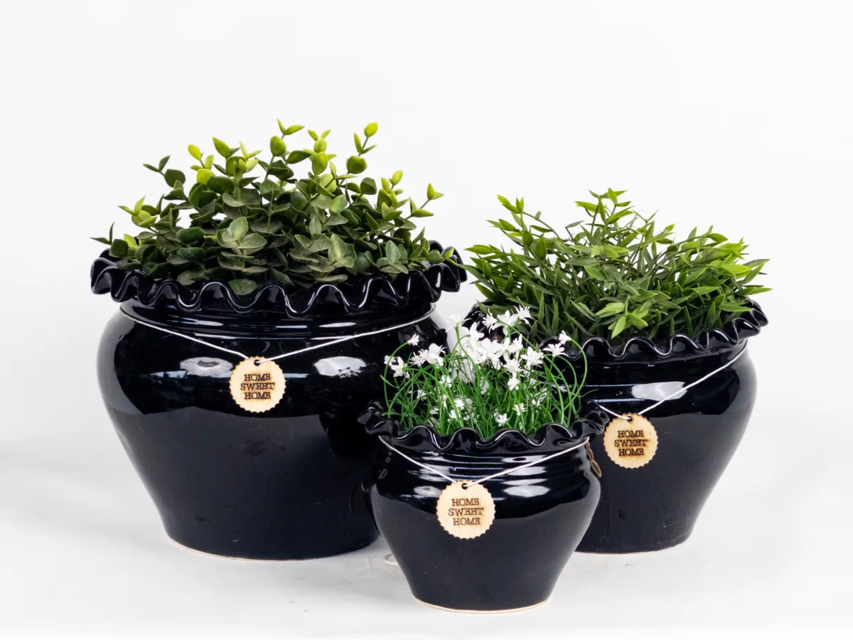 Classic Ceramic Planter — 9" Dia × 14" Height — Primary View