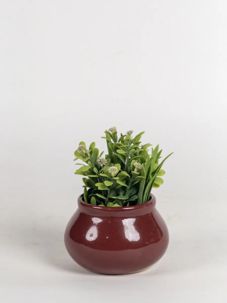 Classic Ceramic Planter — 4" Dia × 3.5" Height — Primary View