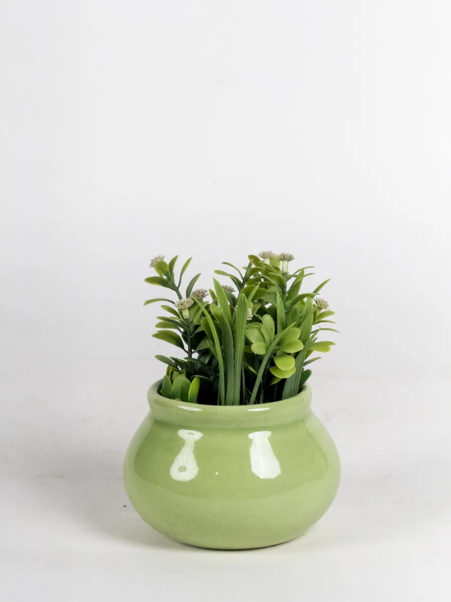 Classic Ceramic Planter — 5" Dia × 3.5" Height — Primary View