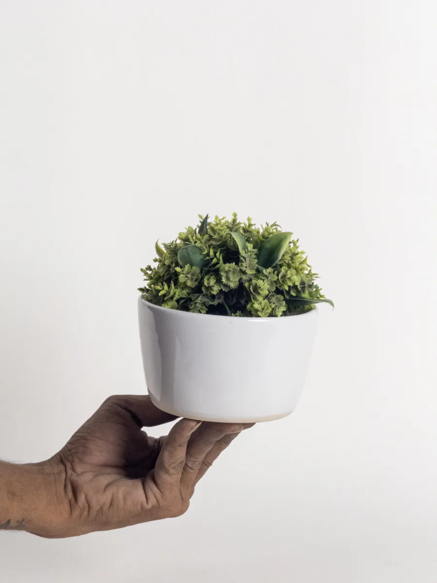 Classic Ceramic Planter — 3" Dia × 3" Height — Primary View