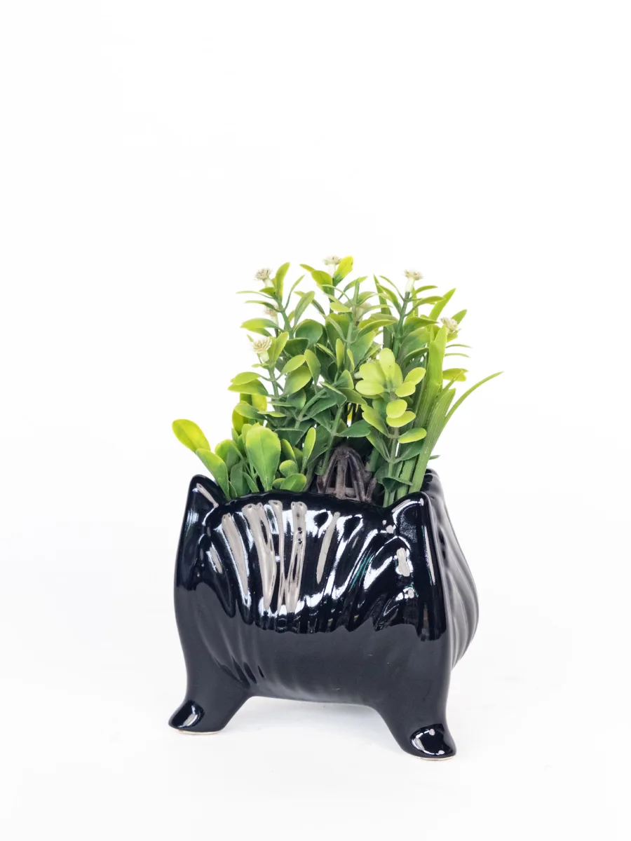 Classic Ceramic Planter — 4" Dia × 4" Height — Primary View