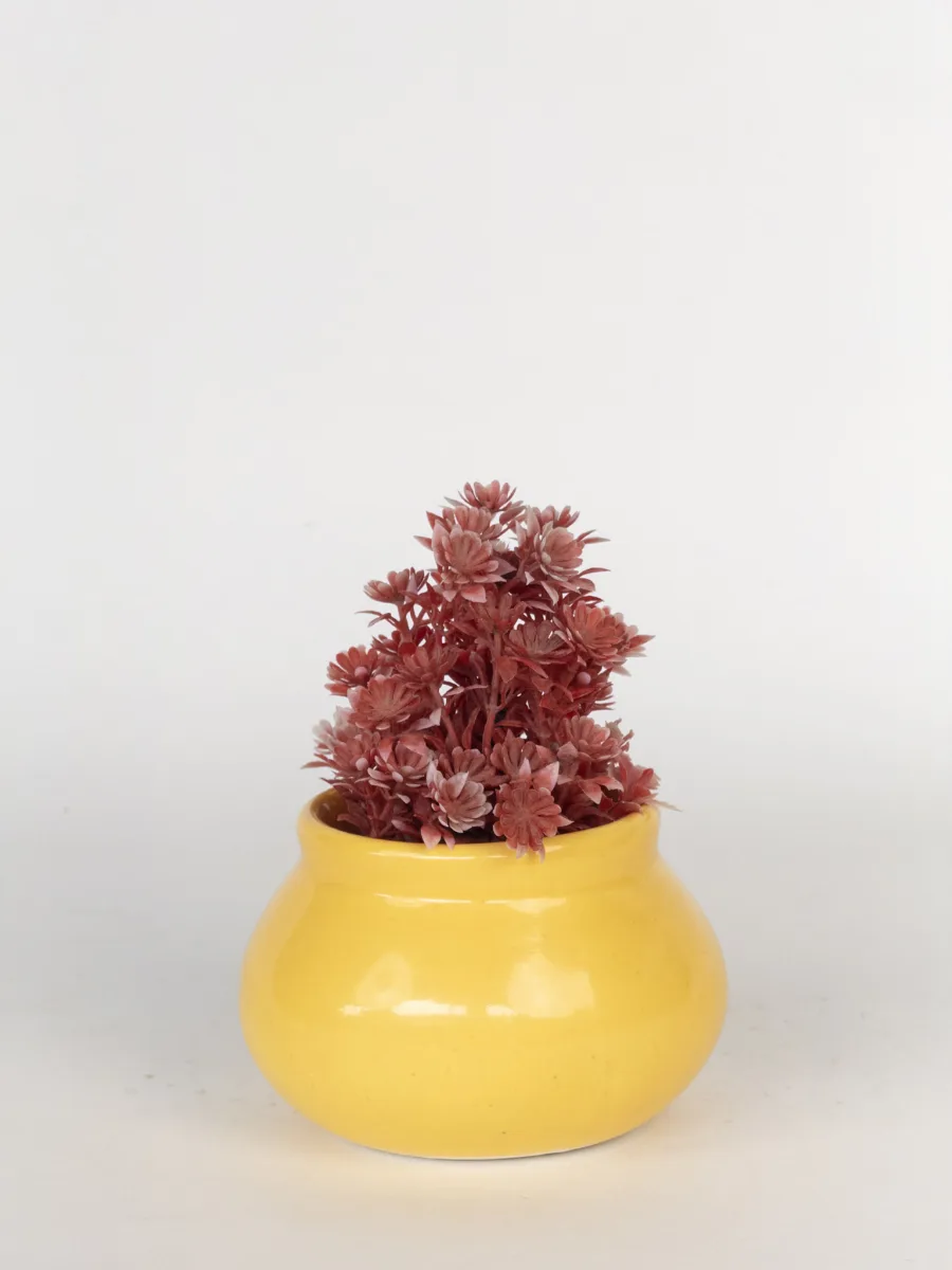 Classic Ceramic Planter — 4" Dia × 3" Height — Primary View