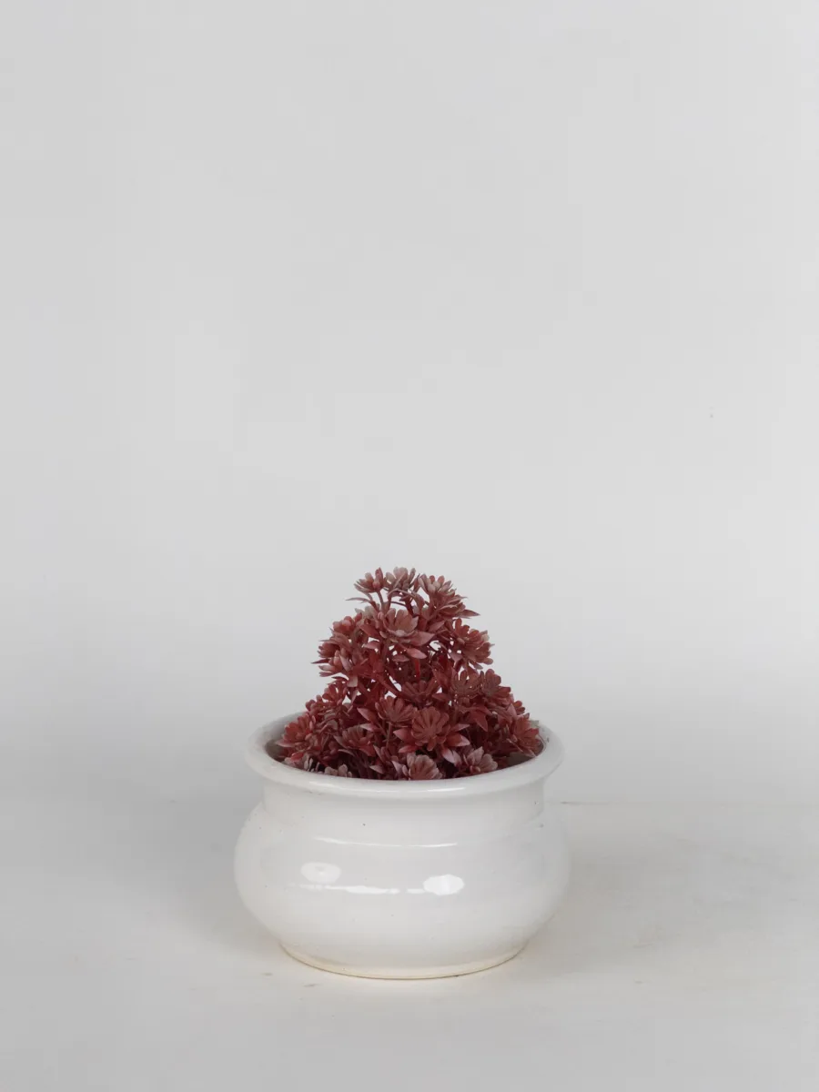 Classic Ceramic Planter — 4" Dia × 4" Height — Primary View