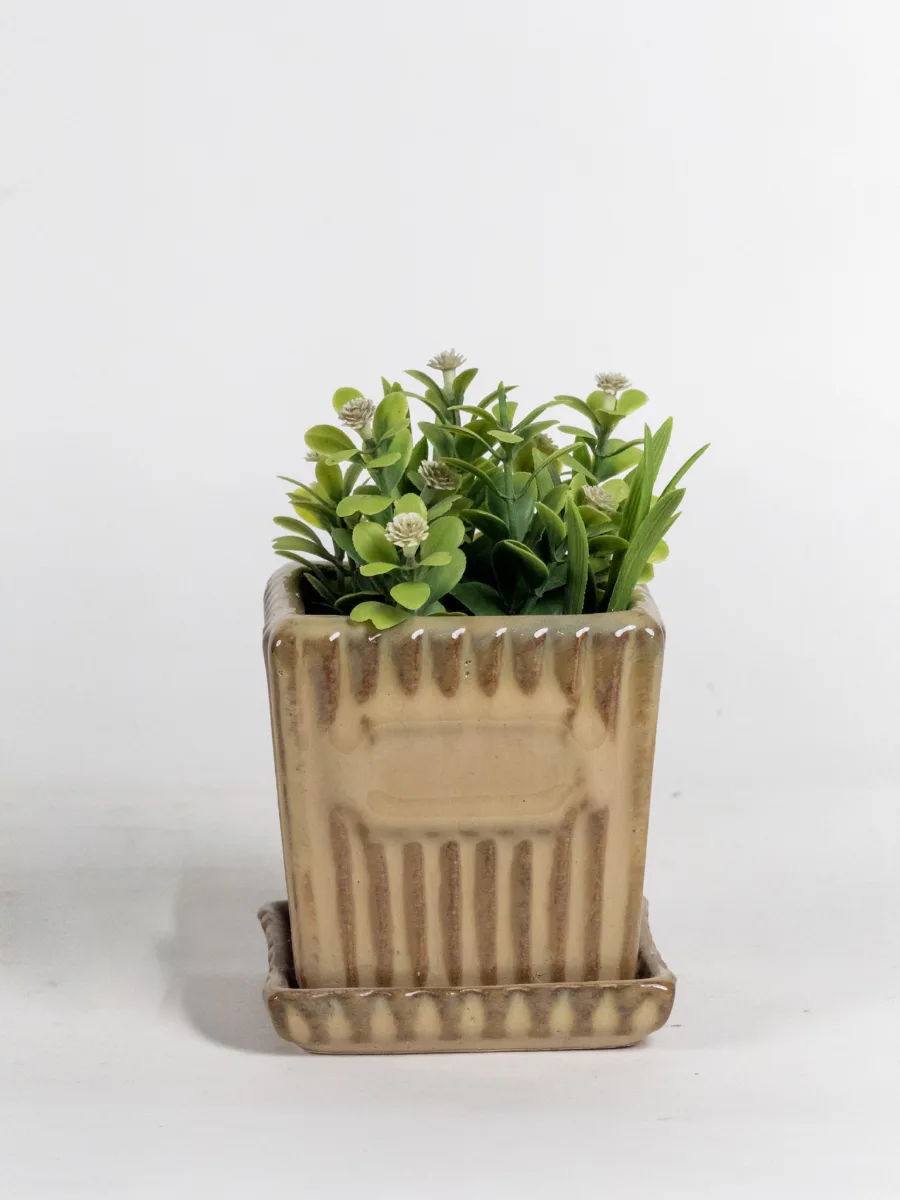 Classic Ceramic Planter — 3.5" Dia × 4" Height — Primary View