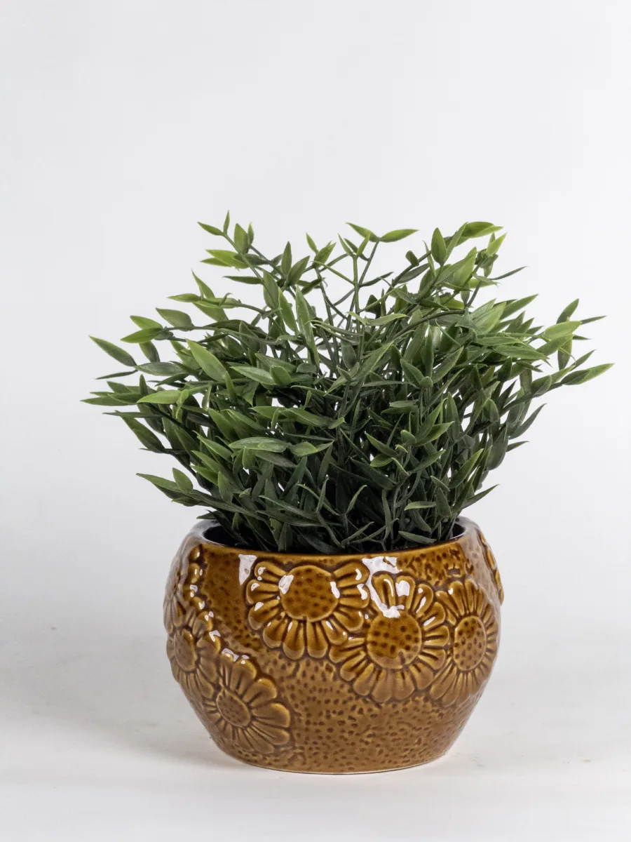 Classic Ceramic Planter — 4" Dia × 4" Height — Primary View