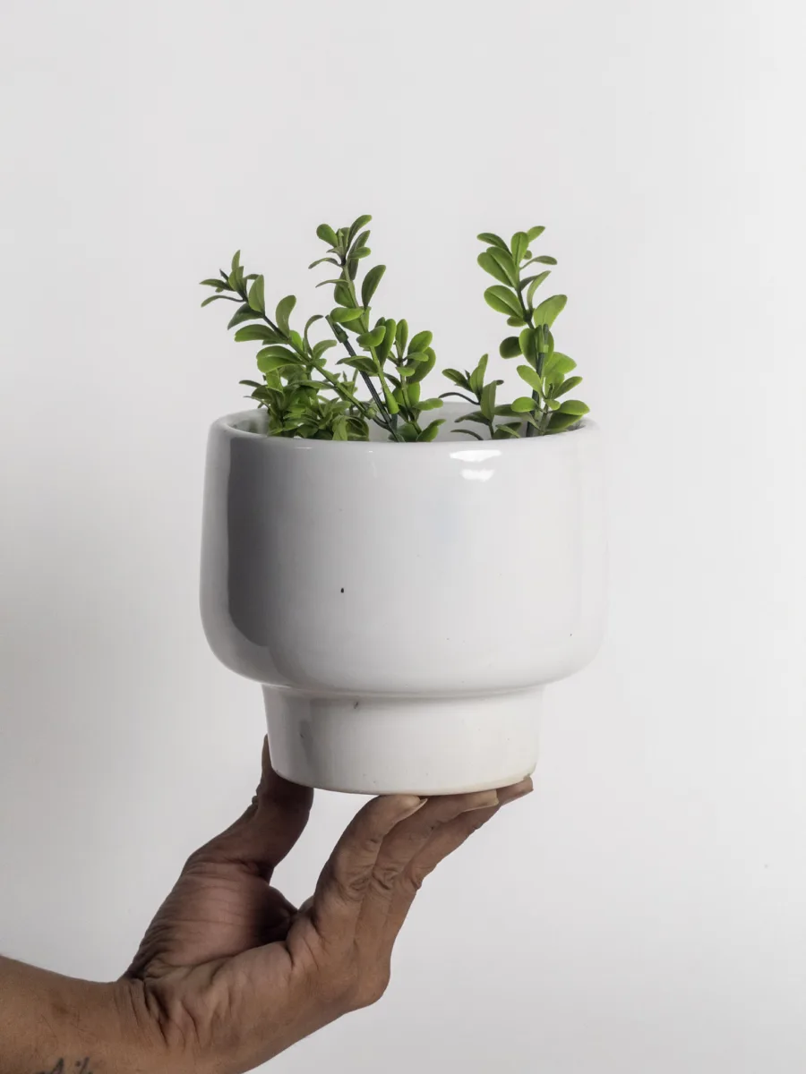 Classic Ceramic Planter — 5" Dia × 8" Height — Primary View
