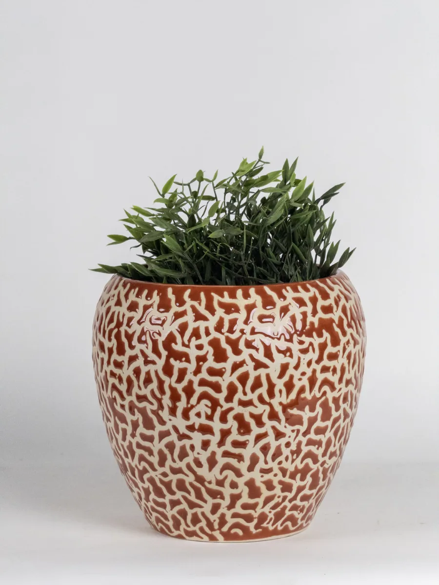 Classic Ceramic Planter — 7" Dia × 6" Height — Primary View
