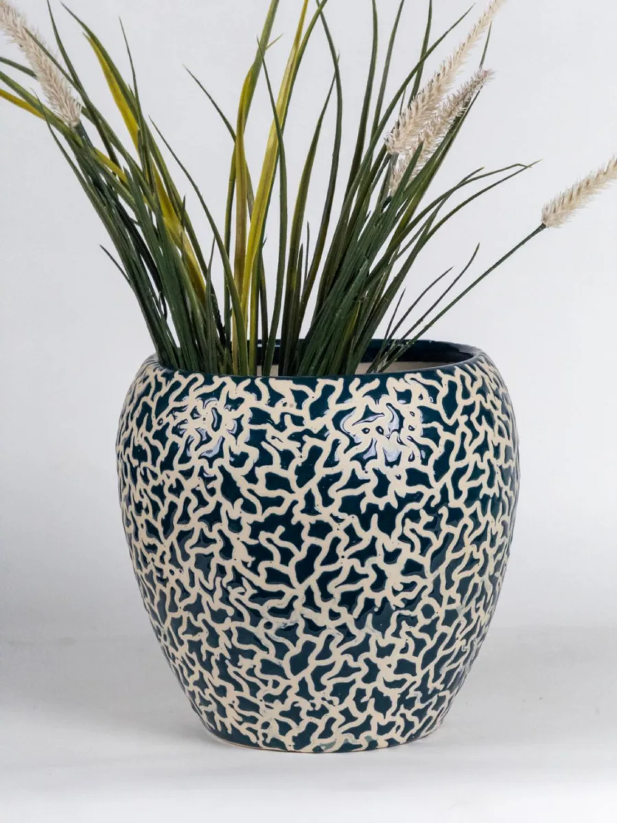 Classic Ceramic Planter — 7" Dia × 6" Height — Primary View