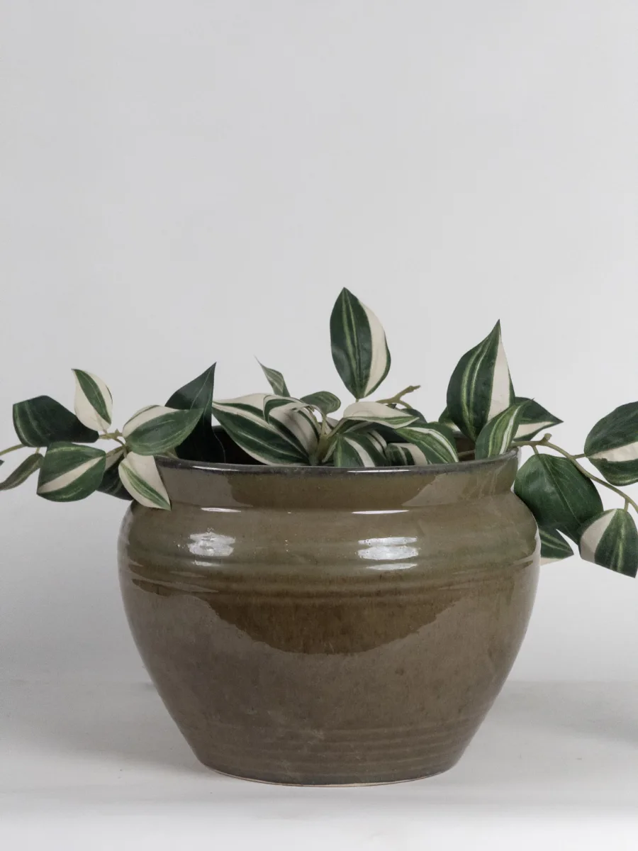 Classic Ceramic Planter — 8" Dia × 18" Height